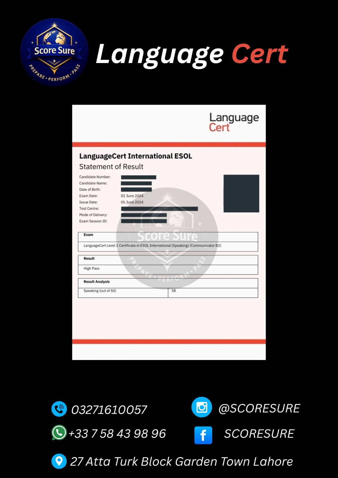 Language cert success
